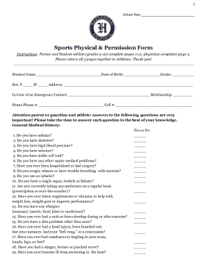 Sports Physical & Permission Form