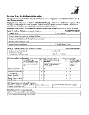 The Hartford Employer Group Benefits Coverage Information