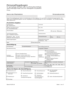 German Minijob Employment Form