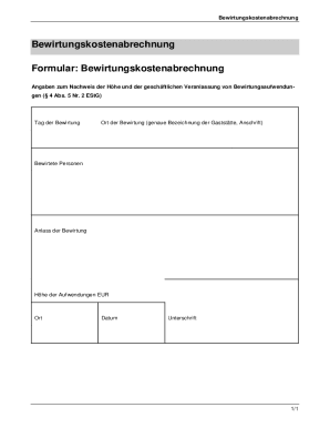 Bewirtungskostenabrechnung Form