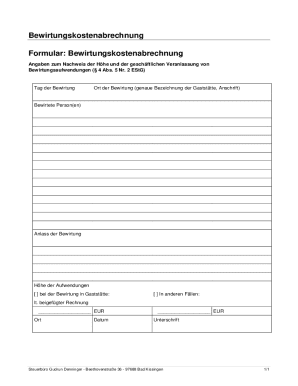 Bewirtungskostenabrechnung Form