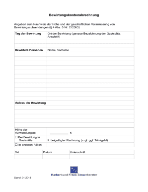 German Meal Expense Report