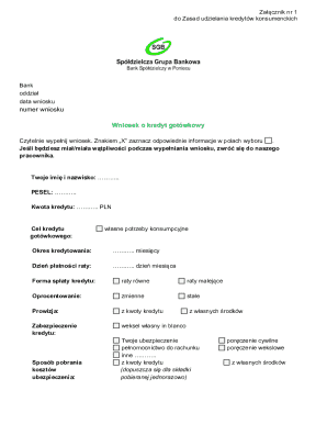 Polish Consumer Loan Application Form