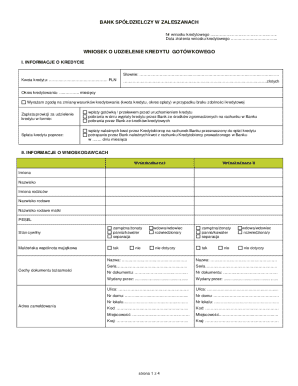 Bank Spółdzielczy Loan Application Form