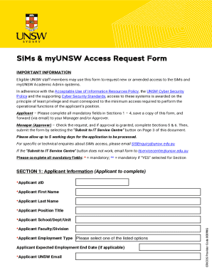 UNSW Access Request Form