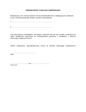 Residence Declaration Form