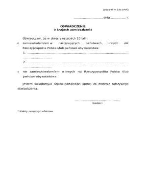 Poland Residence Affidavit