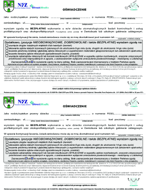 Polish Child Dental Consent Form