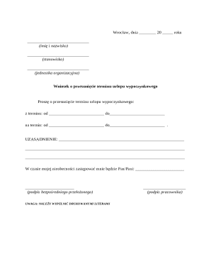 Vacation Leave Rescheduling Request