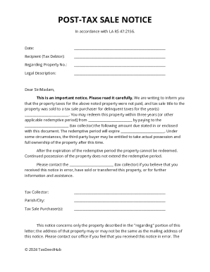 Post-Tax Sale Notice