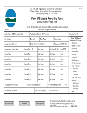 New York State Water Withdrawal Reporting Form