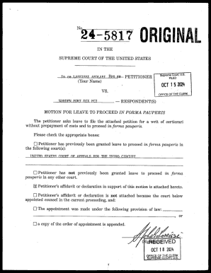 Motion for Leave to Proceed in Forma Pauperis