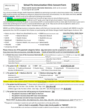 School Flu Immunization Clinic Consent Form