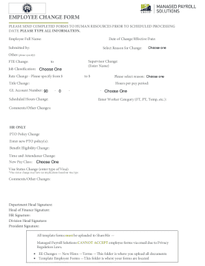 Employee Change Form