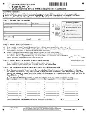 Illinois Amended Withholding Income Tax Return