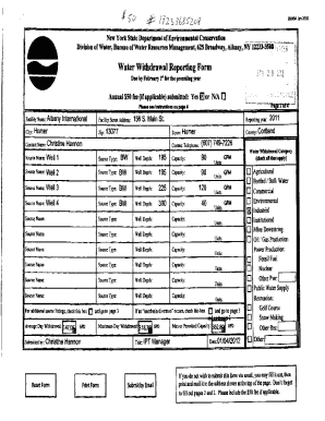 New York Water Withdrawal Reporting Form