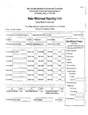 New York State Water Withdrawal Reporting Form