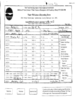 New York Water Withdrawal Reporting Form