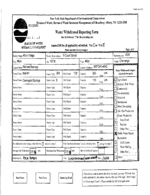 New York Water Withdrawal Reporting Form