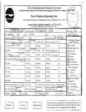 New York Water Withdrawal Reporting Form