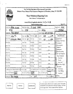 New York Water Withdrawal Reporting Form