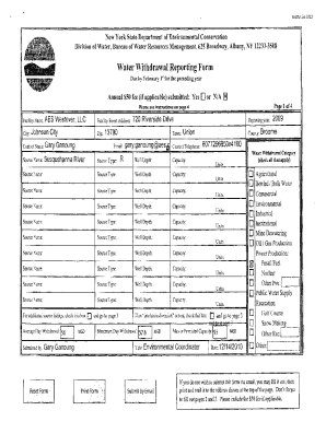 New York Water Withdrawal Reporting Form