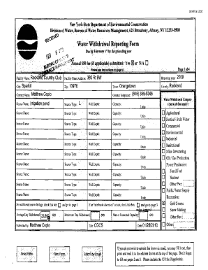 New York Water Withdrawal Reporting Form
