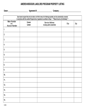 Ameren Missouri Landlord Program Property Listing
