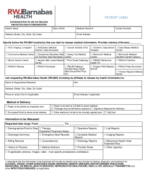 Patient Authorization to Use or Disclose Protected Health Information