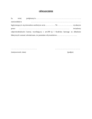 Affidavit of Citizenship