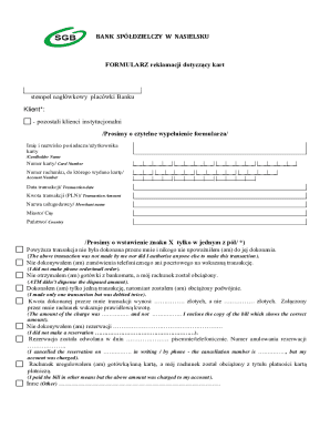 Bank Spółdzielczy Complaint Form