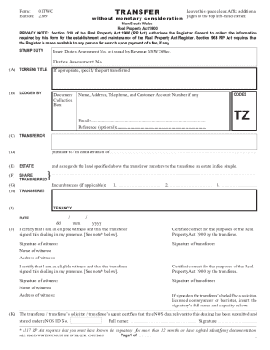New South Wales Real Property Transfer Form