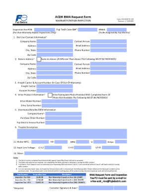 ACDR RMA Request Form