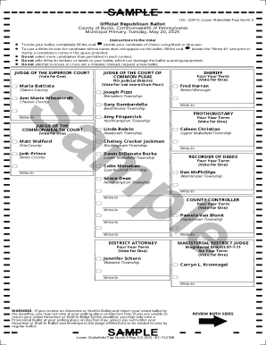 Pennsylvania Republican Ballot