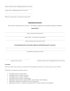 Power of Attorney for Administrative Matters