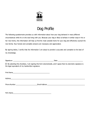 Dog Intake Profile