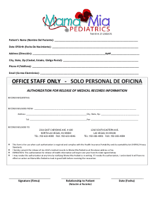 Authorization for Release of Medical Records