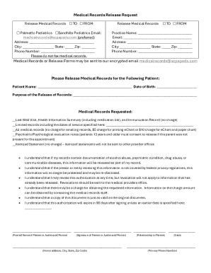 Medical Records Release Request Form