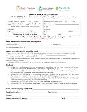 Medical Records Release Request Form