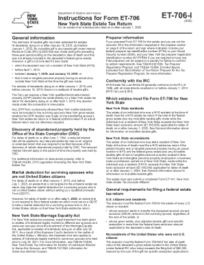 Form ET-706 New York State Estate Tax Return for an ...
