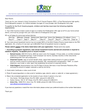 PA Pre-K Counts Application Form