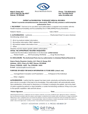 Patient Authorization to Request Medical Records