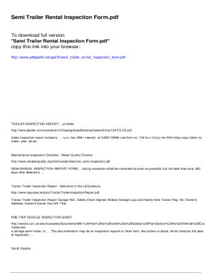Semi Trailer Rental Inspection Form