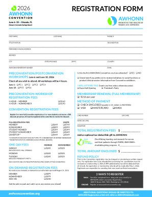 AWHONN Convention Registration Form