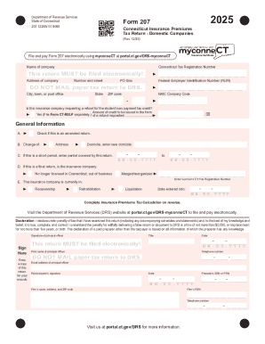 Connecticut Form 207 Insurance Premiums Tax Return