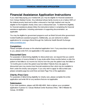 Financial Assistance Application