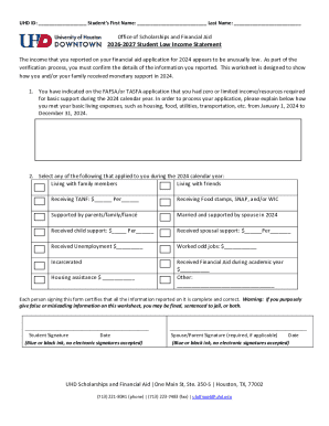 2026-2027 Student Low Income Statement