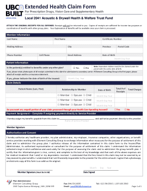 Extended Health Claim Form