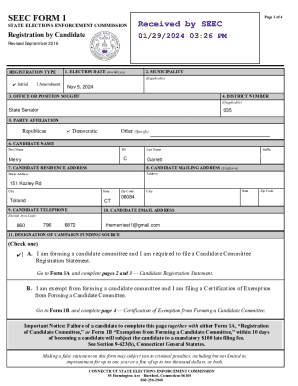 Connecticut Candidate Registration Form