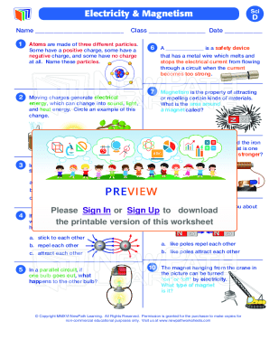 Electricity and Magnetism Worksheet